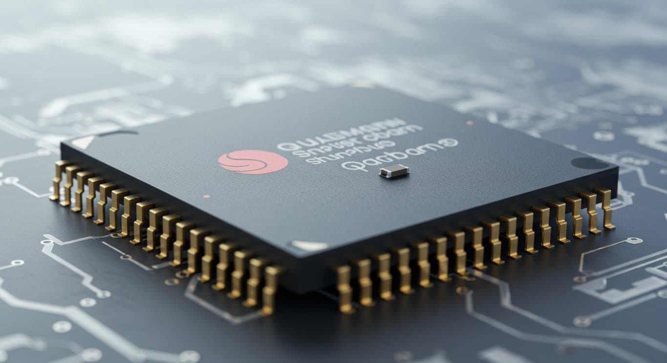 Qualcomm Snapdragon processor chip against a clean, modern background.