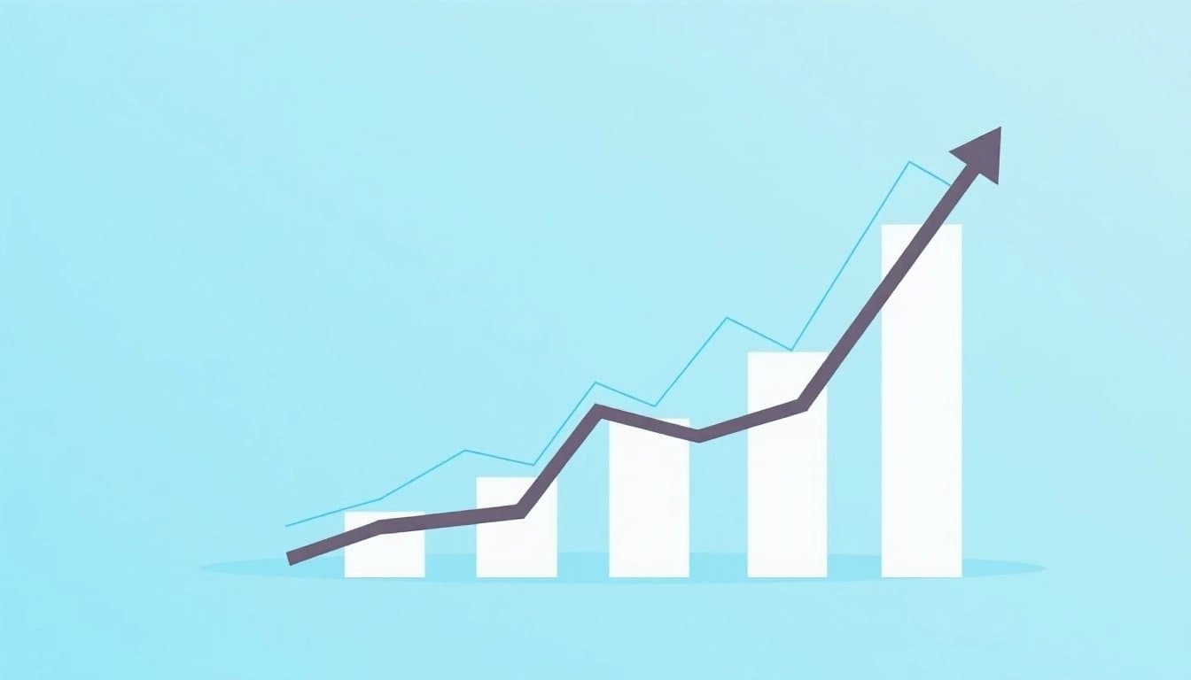 Upward trending financial graph.