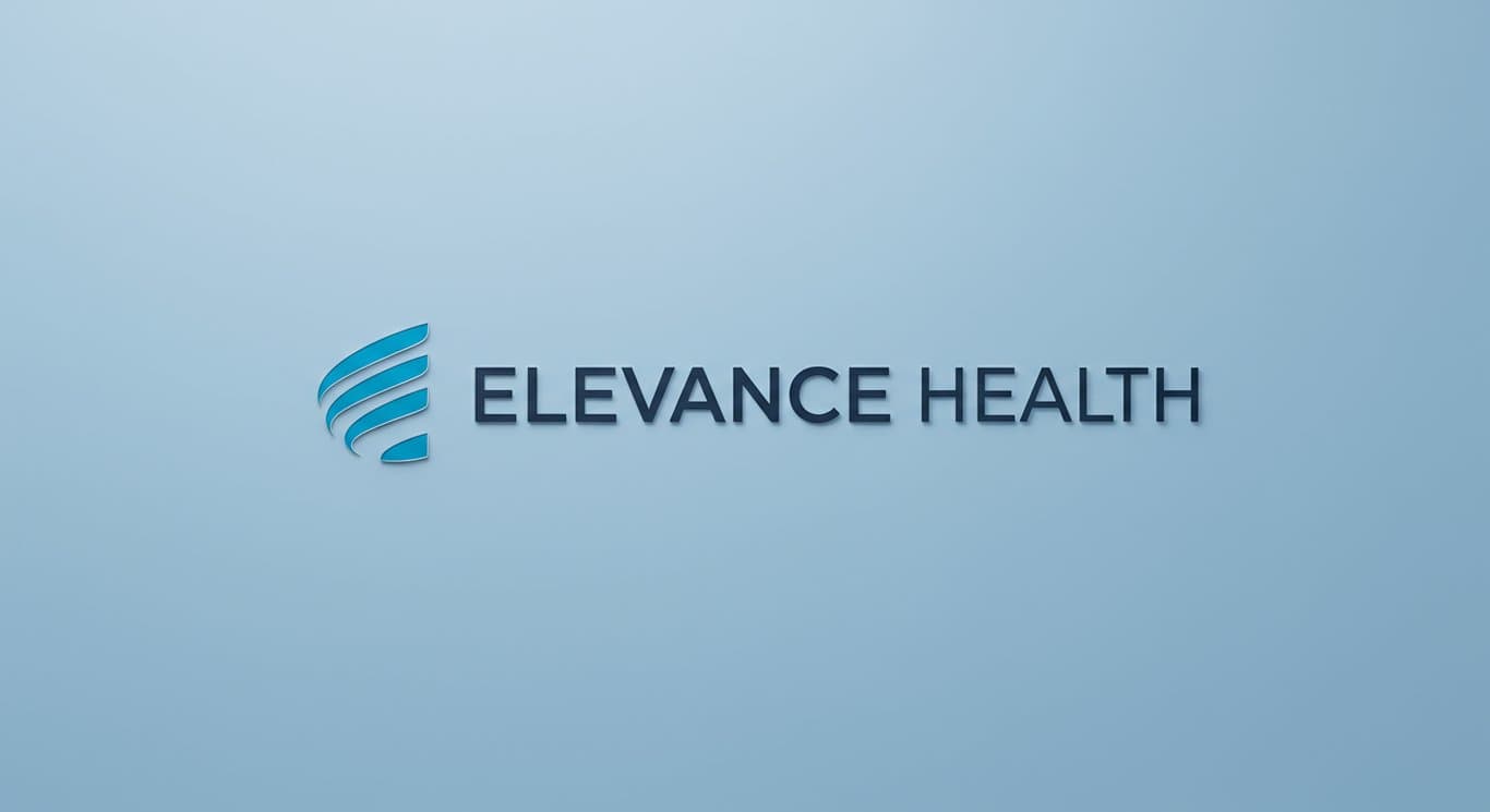 Elevance Health logo on a light blue background.