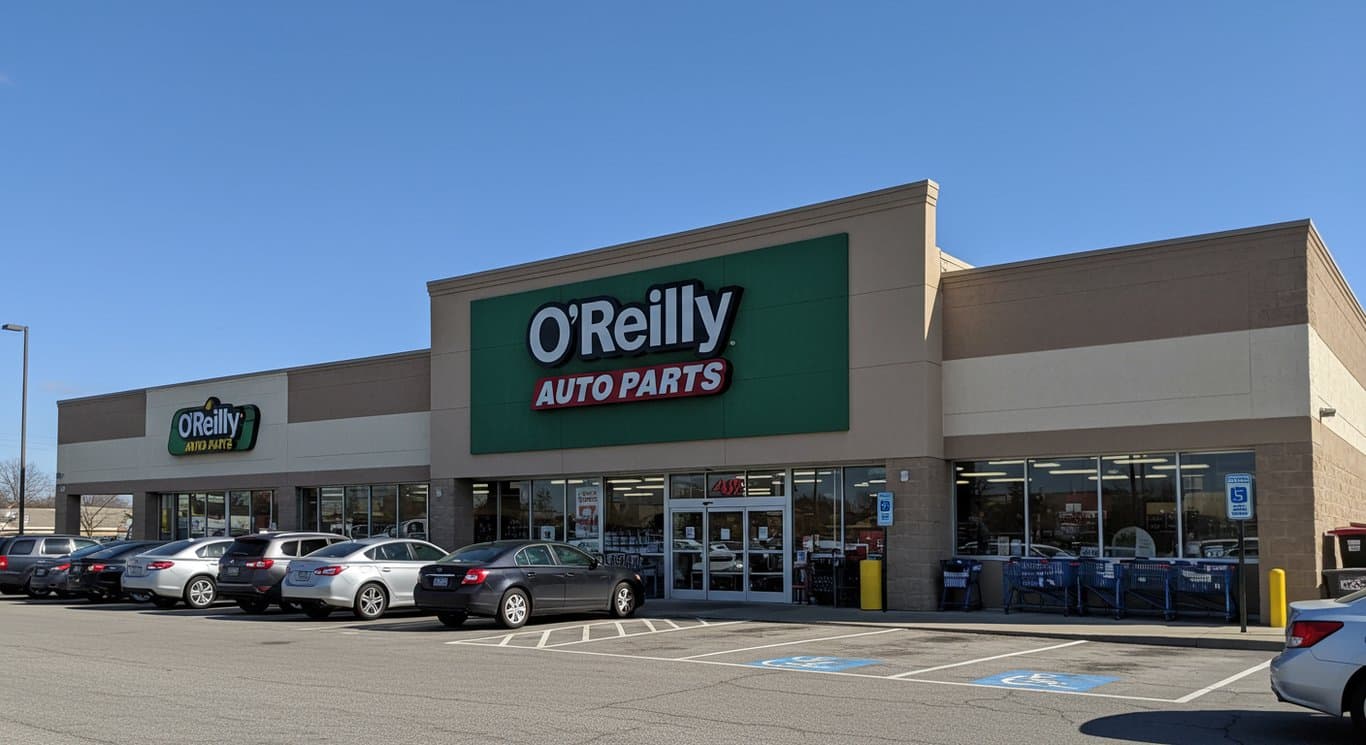 O'Reilly Auto Parts store exterior on a sunny day.