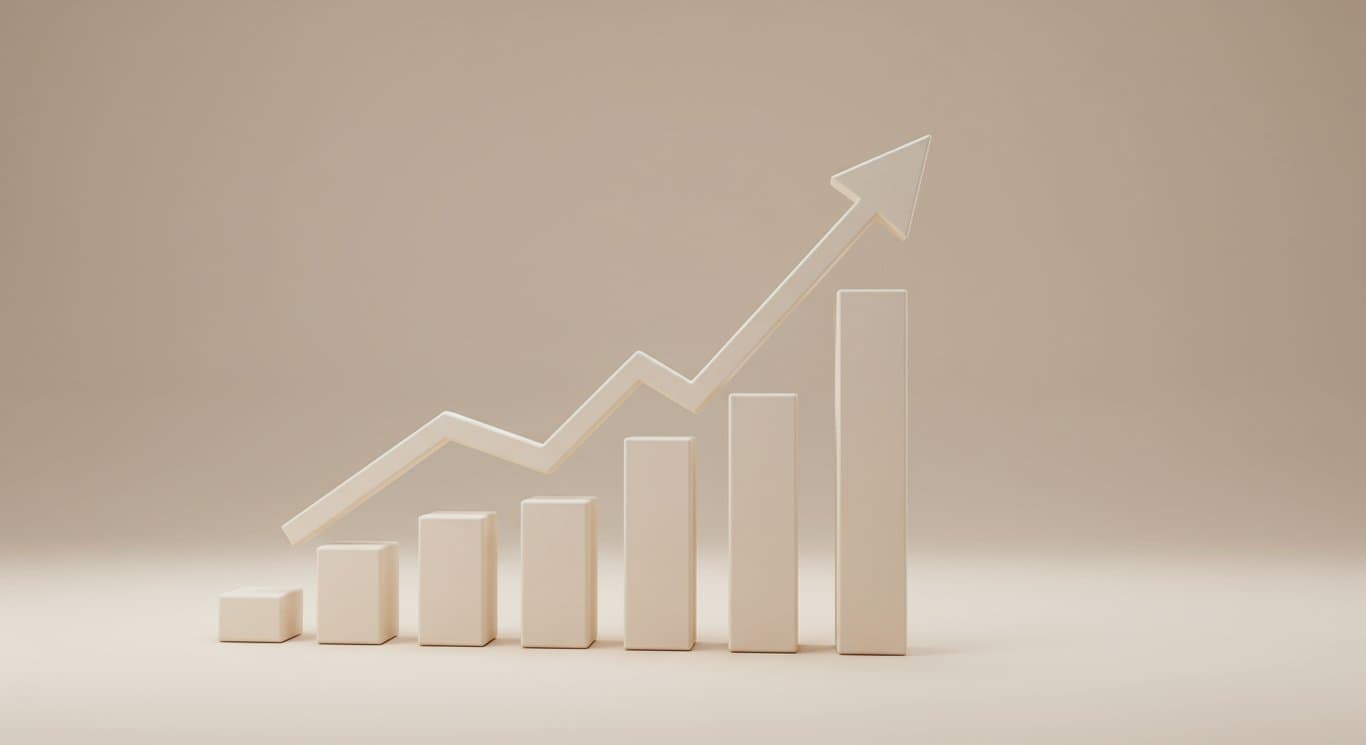 Stylized upward-trending graph symbolizing financial growth.