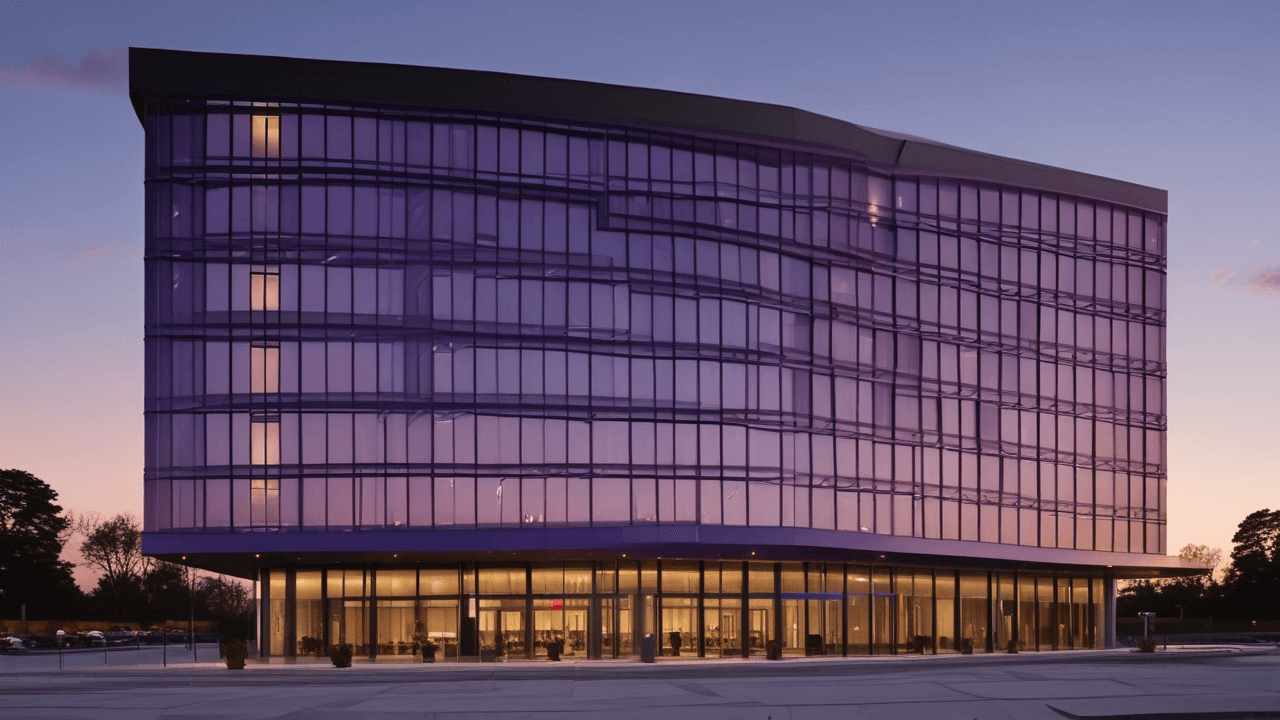 Hilton hotel exterior at dusk: Navigating growth, geopolitics, and the future of travel.