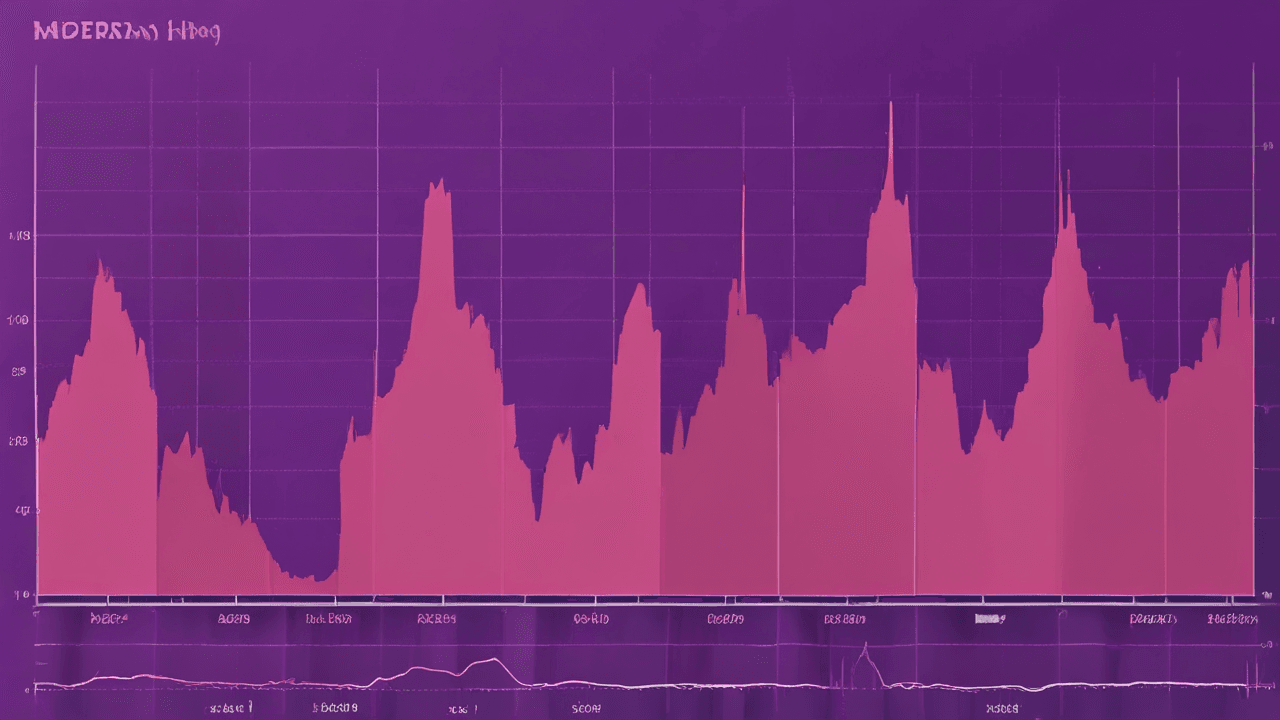 Moderna's Market Position: Stock price graph illustrating Moderna's financial performance and market trends post-pandemic.