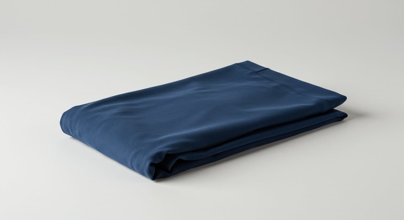 Folded Lululemon yoga pant on a light gray background.