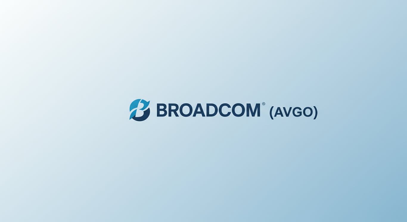 Broadcom logo on a light blue gradient background.