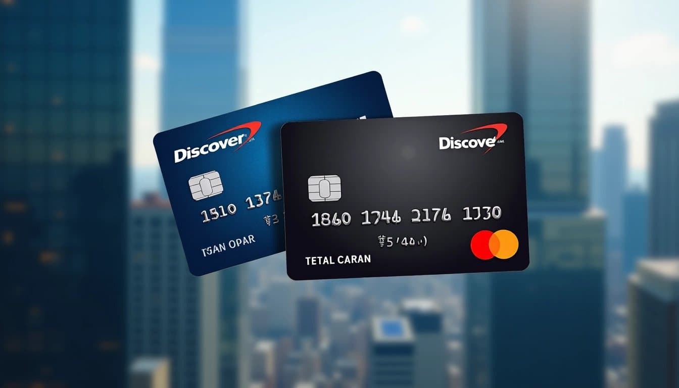 Capital One and Discover credit cards overlapping, symbolizing the merger.