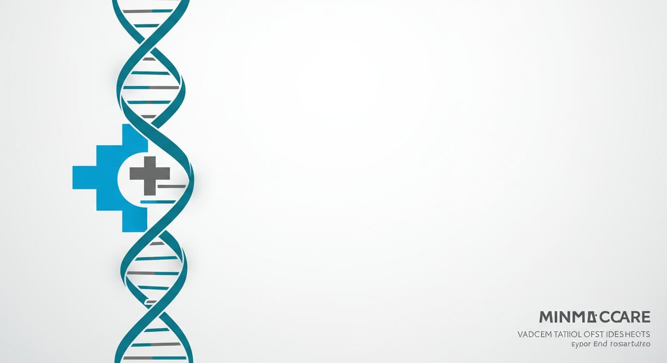 Stylized DNA helix and medical cross representing healthcare.