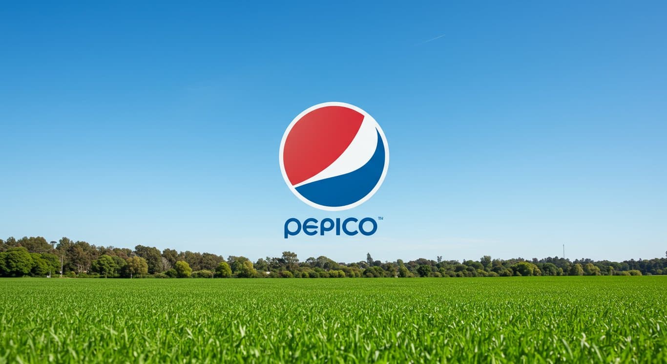 PepsiCo logo with a background representing sustainability.