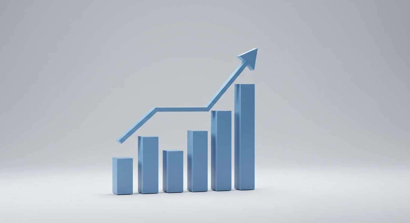 Minimalist graph depicting upward trends in financial data analysis.