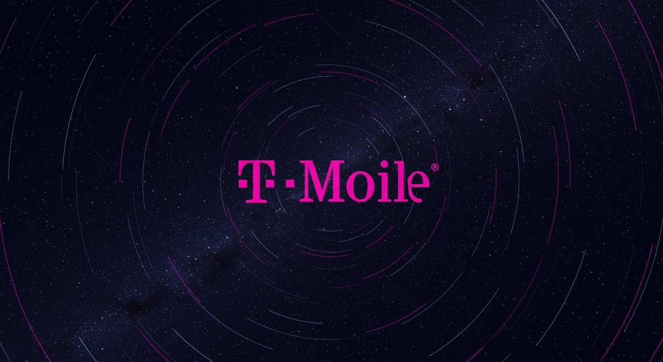 T-Mobile logo in a star-filled night sky, representing connectivity via satellite.