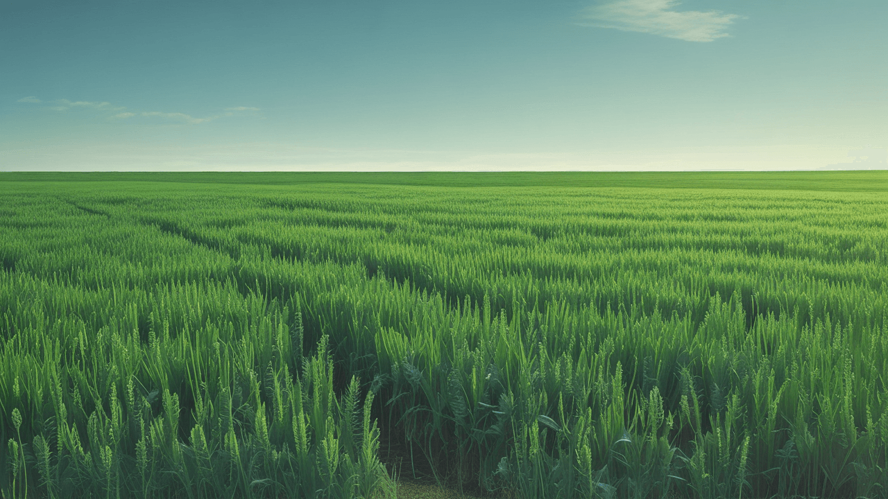 Corteva's Market Impact: A field of vibrant green wheat, symbolizing growth and innovation in agriculture.