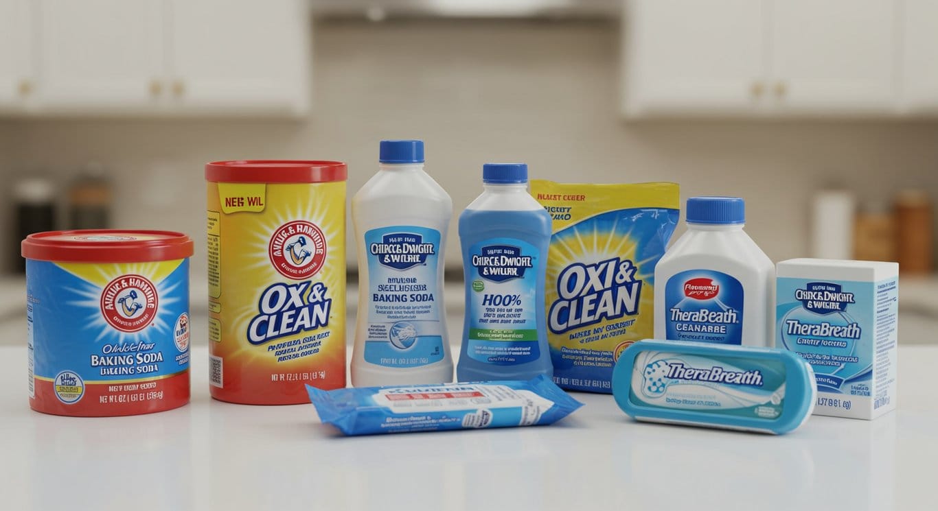 Assortment of Church & Dwight products including Arm & Hammer, OxiClean, and TheraBreath.