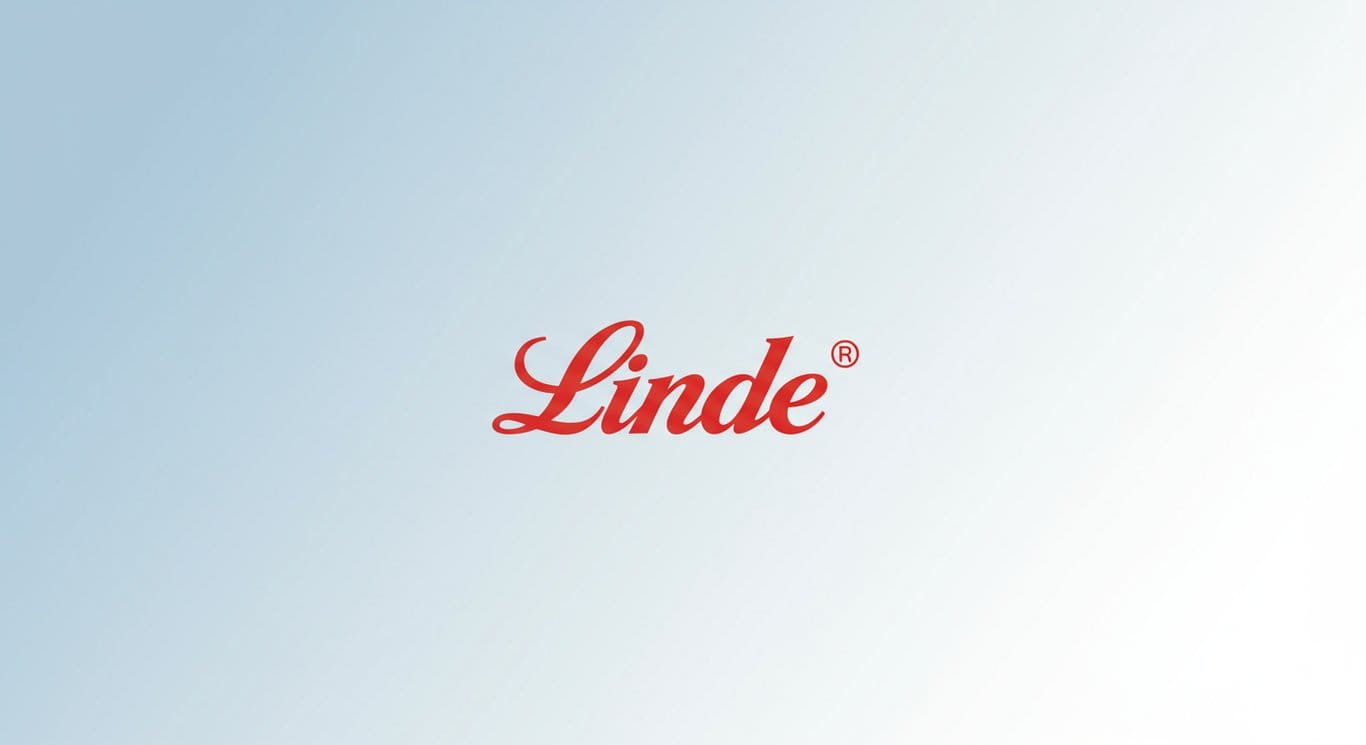 Linde logo against a blue-to-white gradient background.