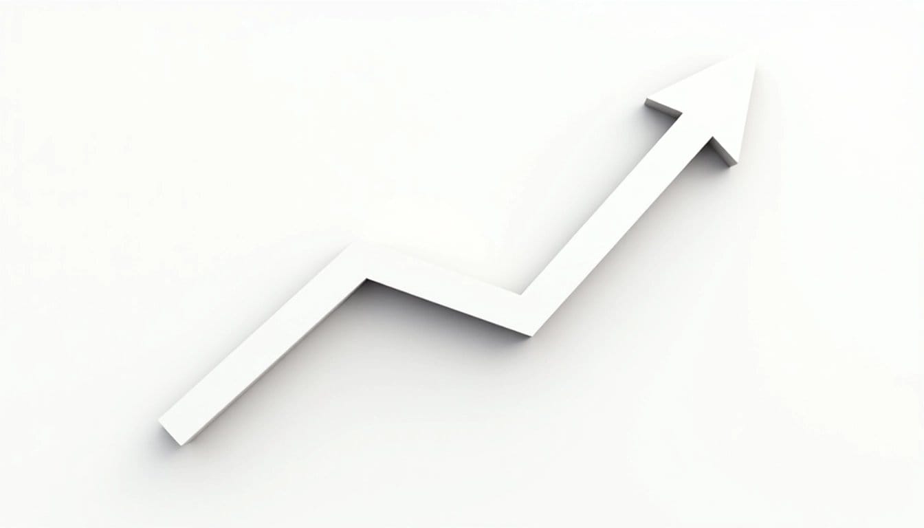 Minimalist line graph showing upward financial growth.