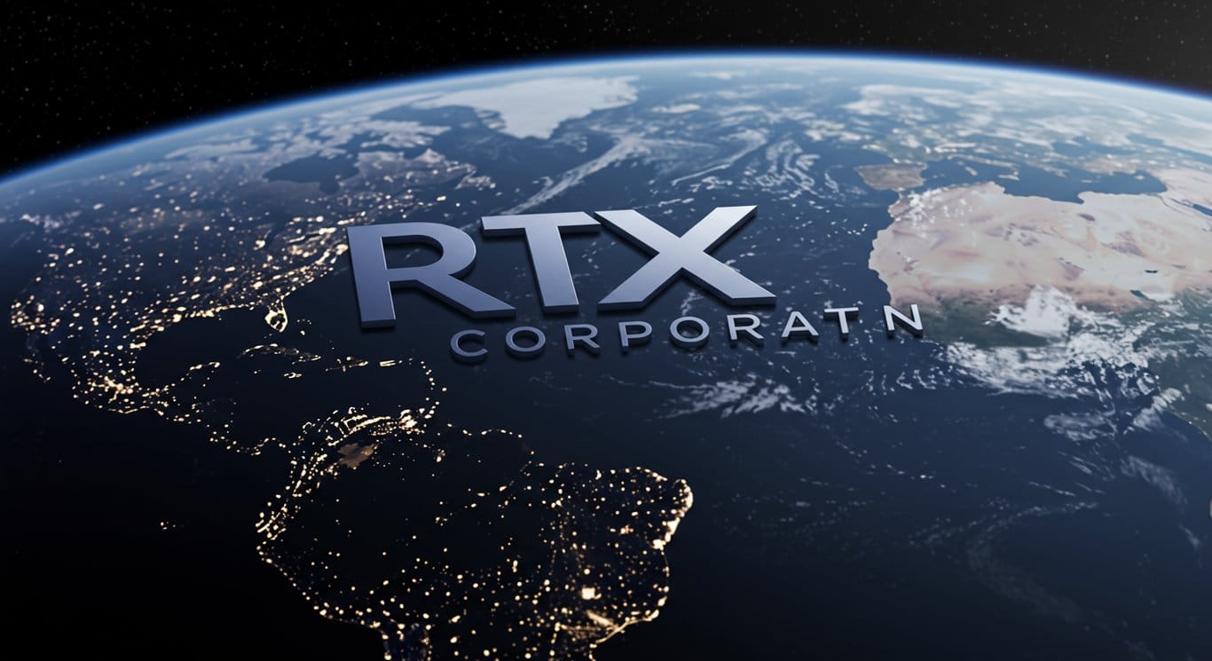 RTX Corporation logo against a backdrop of Earth from space.