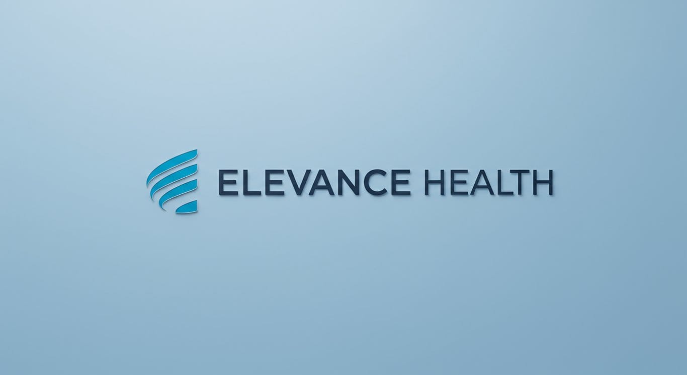 Elevance Health logo on a light blue background.