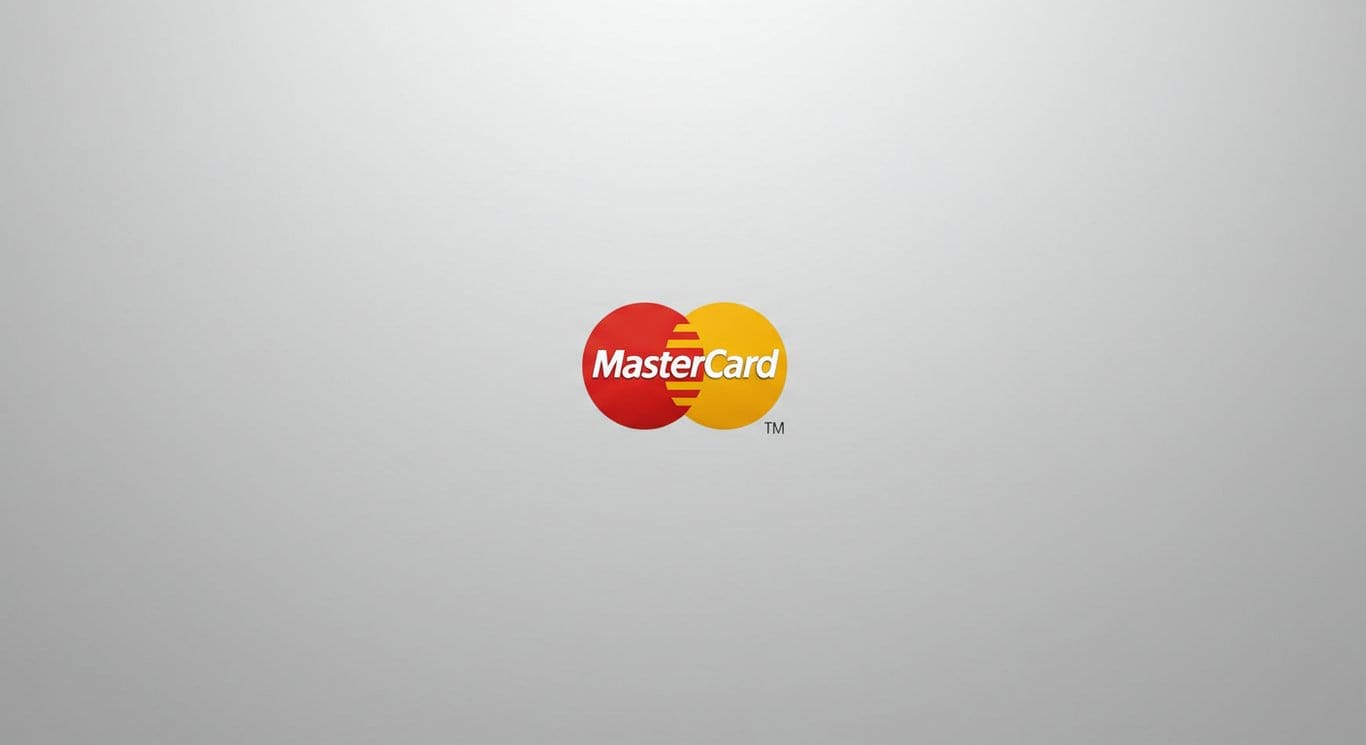 Mastercard logo on a light gray background.