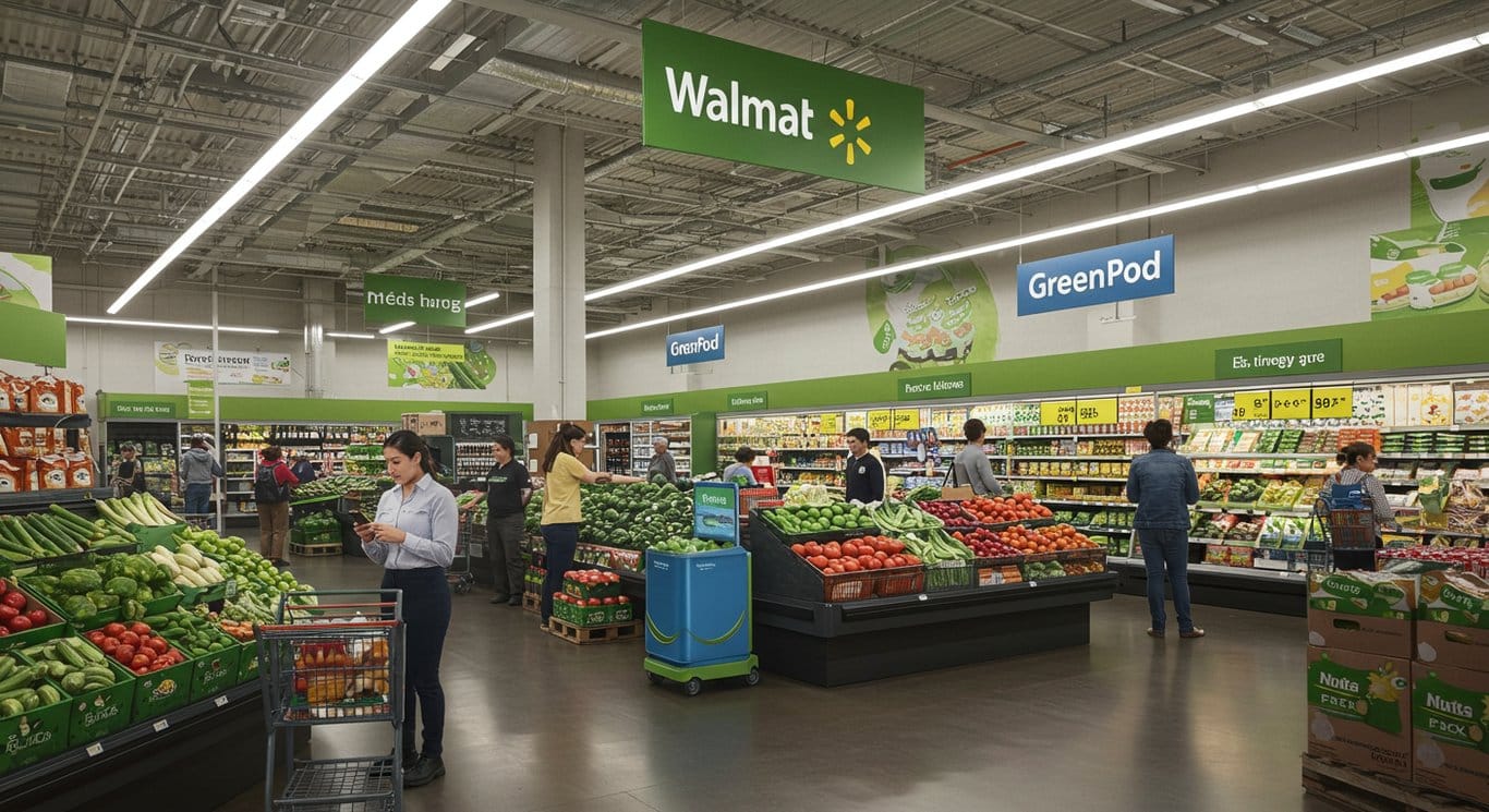 Modern Walmart store showcasing digital integration and supply chain efficiency.