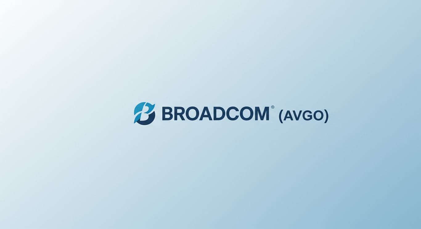 Broadcom logo on a light blue gradient background.