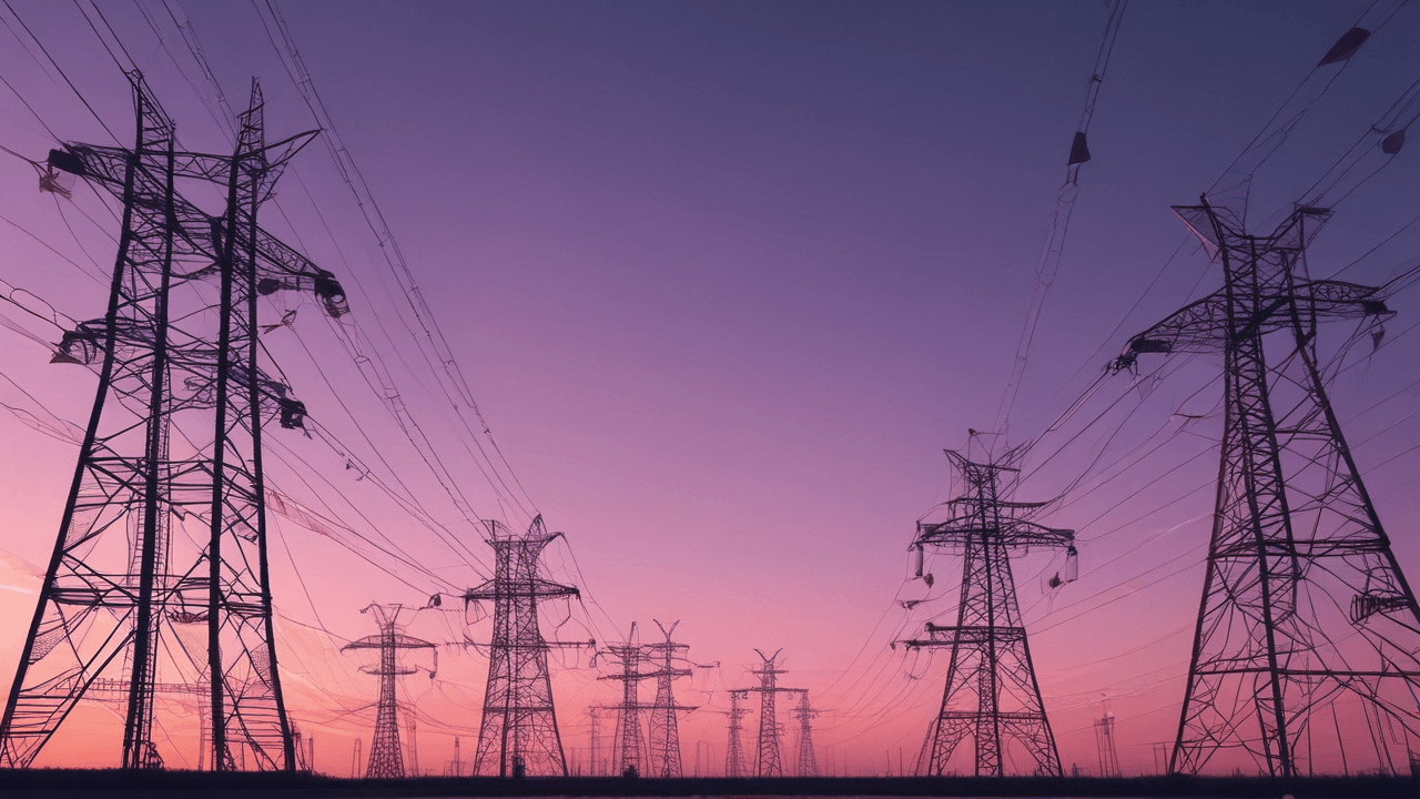 NiSource infrastructure: Modern power grid substation against a dusk sky, highlighting the company's investment in infrastructure and data center energy solutions. #NiSource #Energy #DataCenters