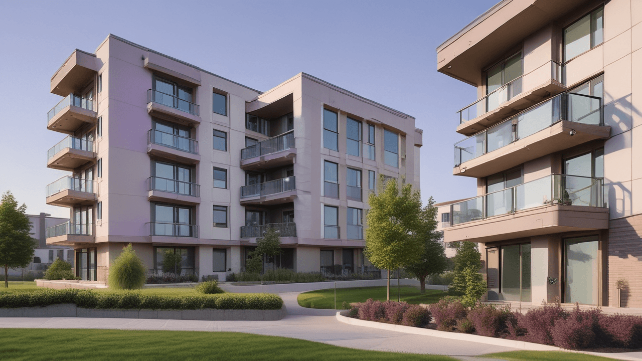 AvalonBay apartment building in a suburban setting, representing real estate investment and dividend strategy in a volatile market.