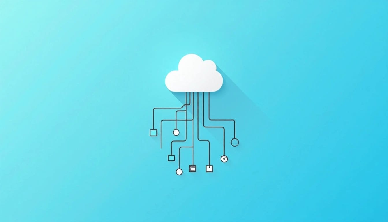 Data streams converging into a central cloud.