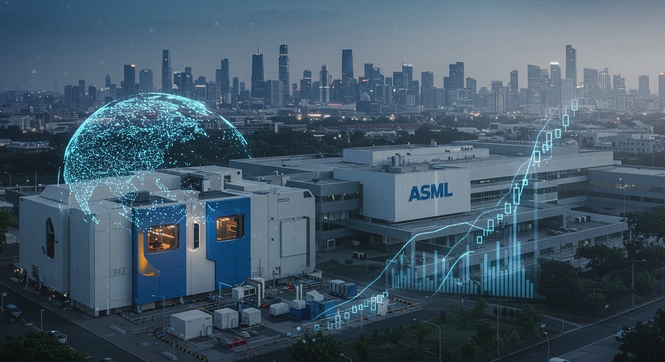 ASML headquarters showcasing lithography tech amidst AI-driven growth.