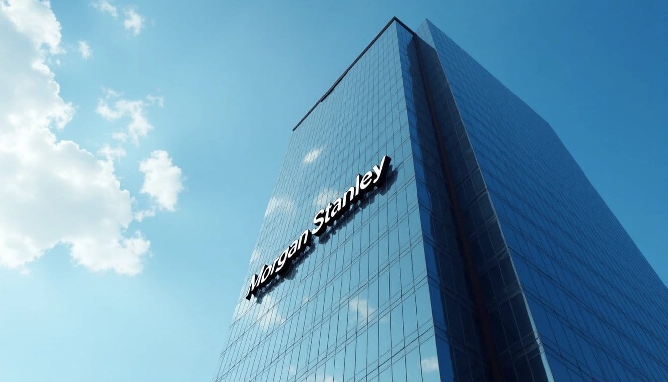 Morgan Stanley building under a clear sky.