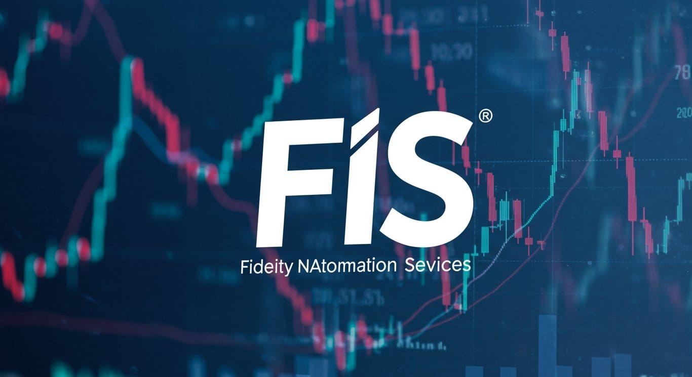 Fidelity National Information Services (FIS) logo over financial data.