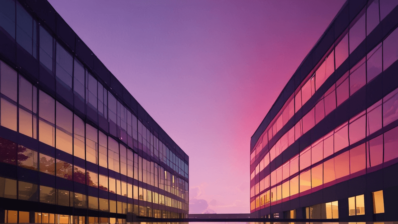 Charter Communications building at dusk: strategic acquisitions and evolving market dynamics. 